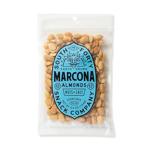 South 40 Snacks Dry Roasted Salted Marcona Almonds (6.5oz bag, pack of 4)