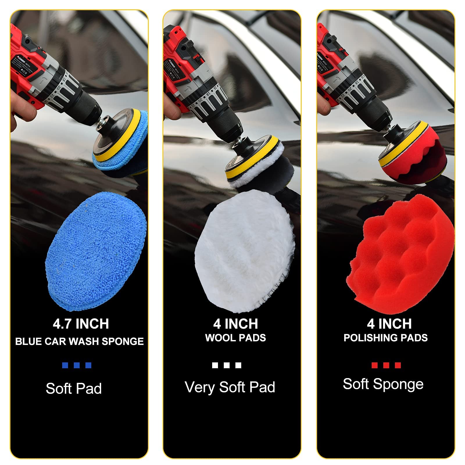 Shieldpro 45 Piece Drill Brush Attachment Set, All Purpose Power Clean Scrubber Brush, Scrub Pads & Sponge with Extend Long Attachment for Bathroom
