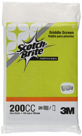 Scotch-Brite 200CC Griddle Screen, 4? x 5.5? Heavy-Duty Grill Scrubbing Pads (20 Pack) - Removes Carbonized Grease & Food from Flat Top Griddles