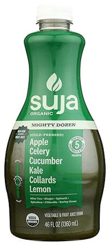 Suja Organic Mighty Dozen Cold Pressed Juice Drink, With Apple, Celery, Cucumber, Kale and Collard Greens, 46 fl oz Bottle