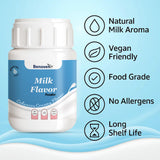Benosen Milk Flavor Powder, Vegan Non-Dairy Dairy-Like Flavoring for Baking Coffee Milk Tea & Desserts, Food-Grade, Allergen-Free, Long Shelf Life, 3
