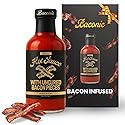 Baconic Bacon Infused Hot Sauce with Real Bacon Bits - Spicy, Zero Sugar, Keto-Friendly, No Seed Oils - Bold Flavor in 12oz Glass Bottle - Perfect