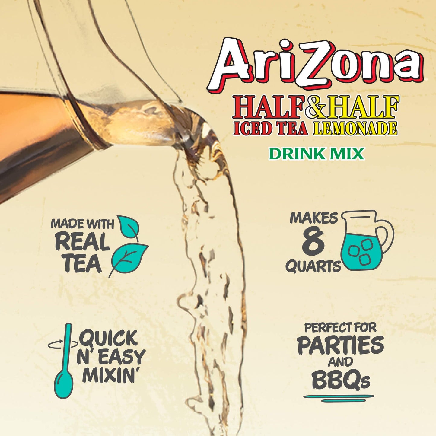 AriZona Arnold Palmer Half and Half - Sugar Sweetened Powdered Drink Mix - 20.4oz Canister, Makes 8 Quarts (Pack of 1)