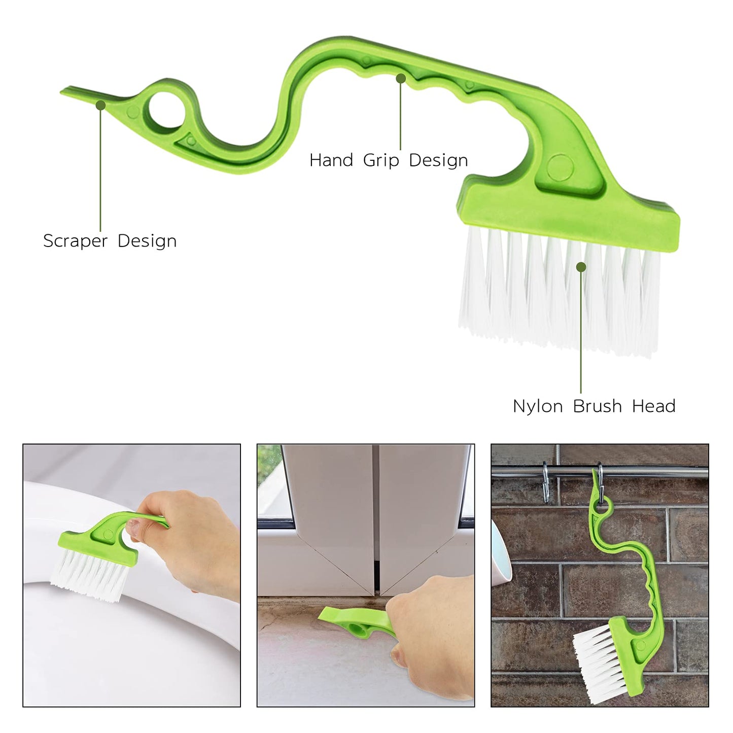 8 Pcs Hand-held Groove Gap Cleaning Tools - Door Window Track Crevice Cleaning Brushes Blind Cleaner Duster, Window Magic Cleaning Brush for Shower