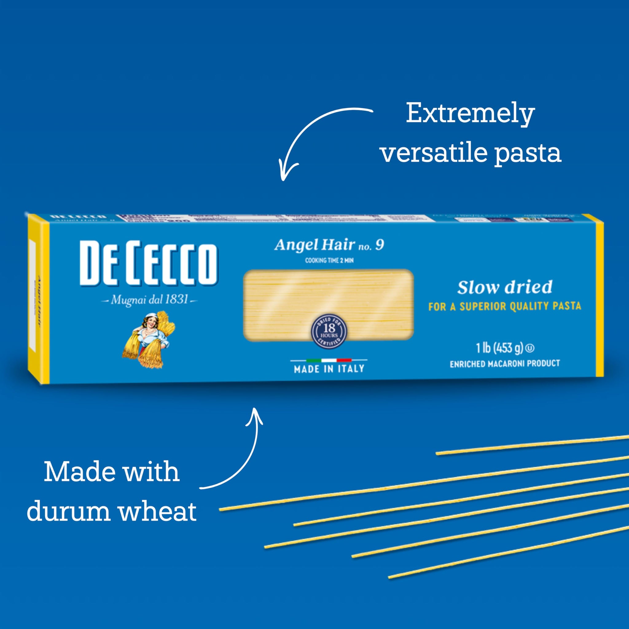 Dececco no.11 Spaghettini - 16 Ounce - 20 per case.