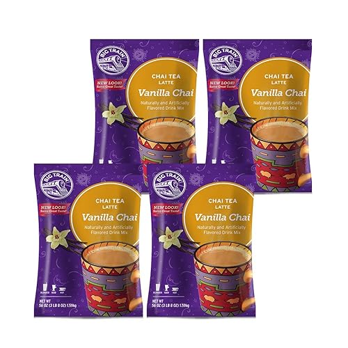Big Train Chai Tea Latte Mix - 3.5 lb bags - Case of 4 - Single Flavor (Vanilla)