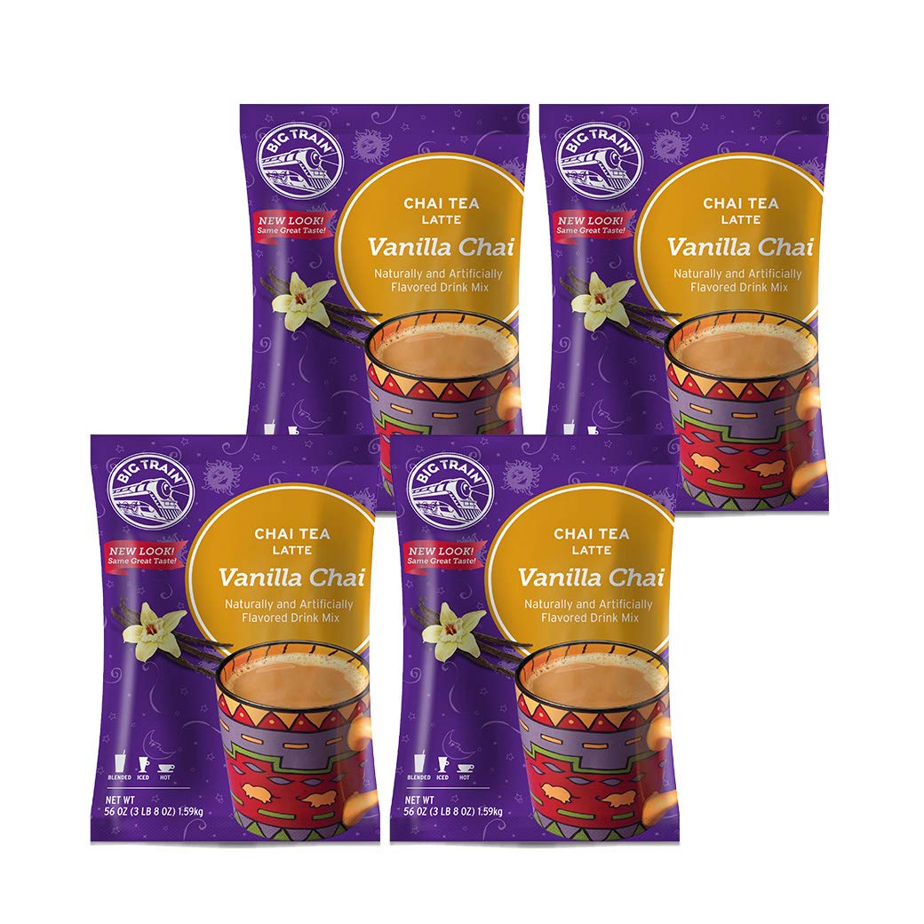 Big Train Chai Tea Latte Mix - 3.5 lb bags - Case of 4 - Single Flavor (Vanilla)