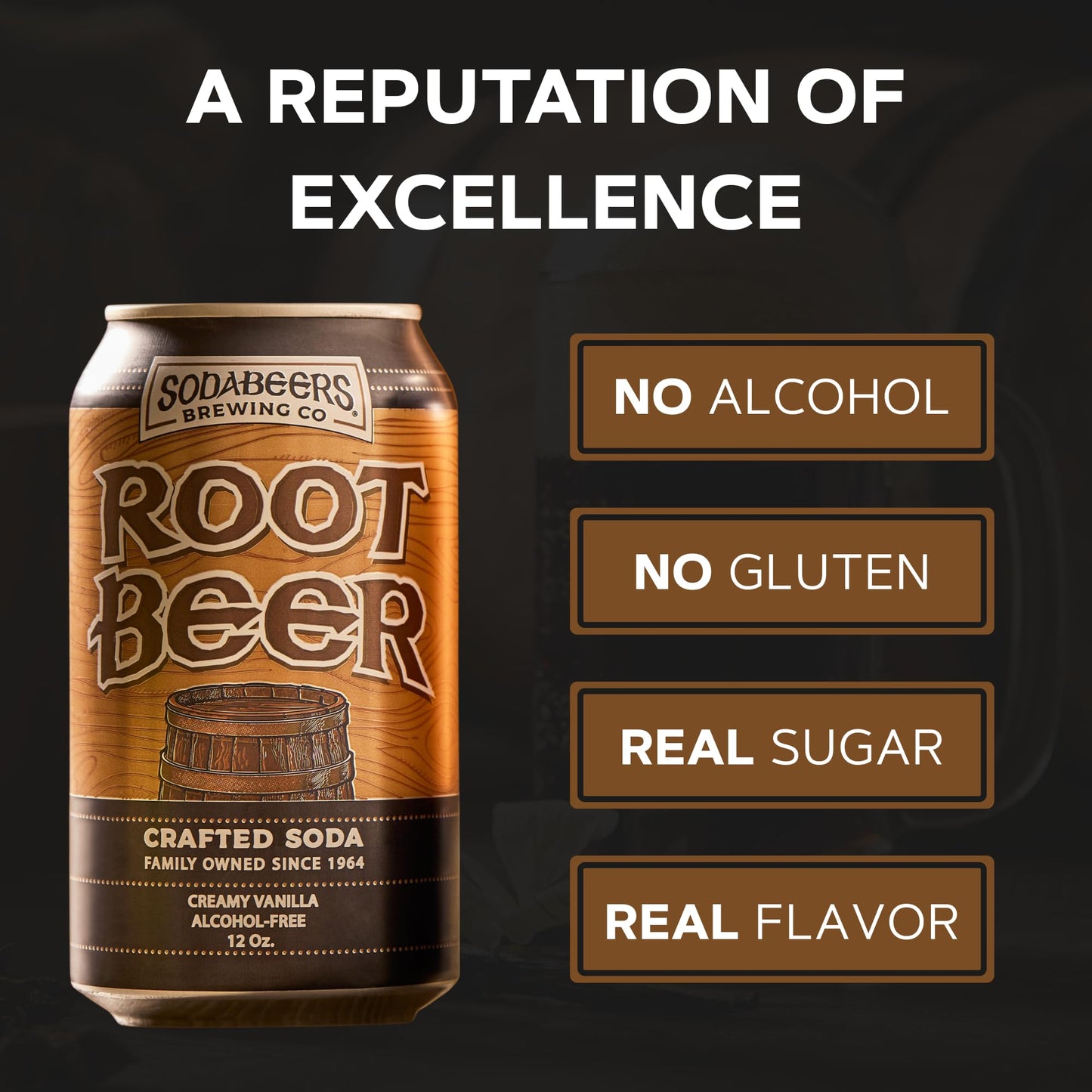Root Beer | SodaBeers Brewing Co | Alcohol-Free, Gluten-Free Crafted Sodas Made With Natural Flavors and Real Sugar, Refreshing Fruit Beverages (12