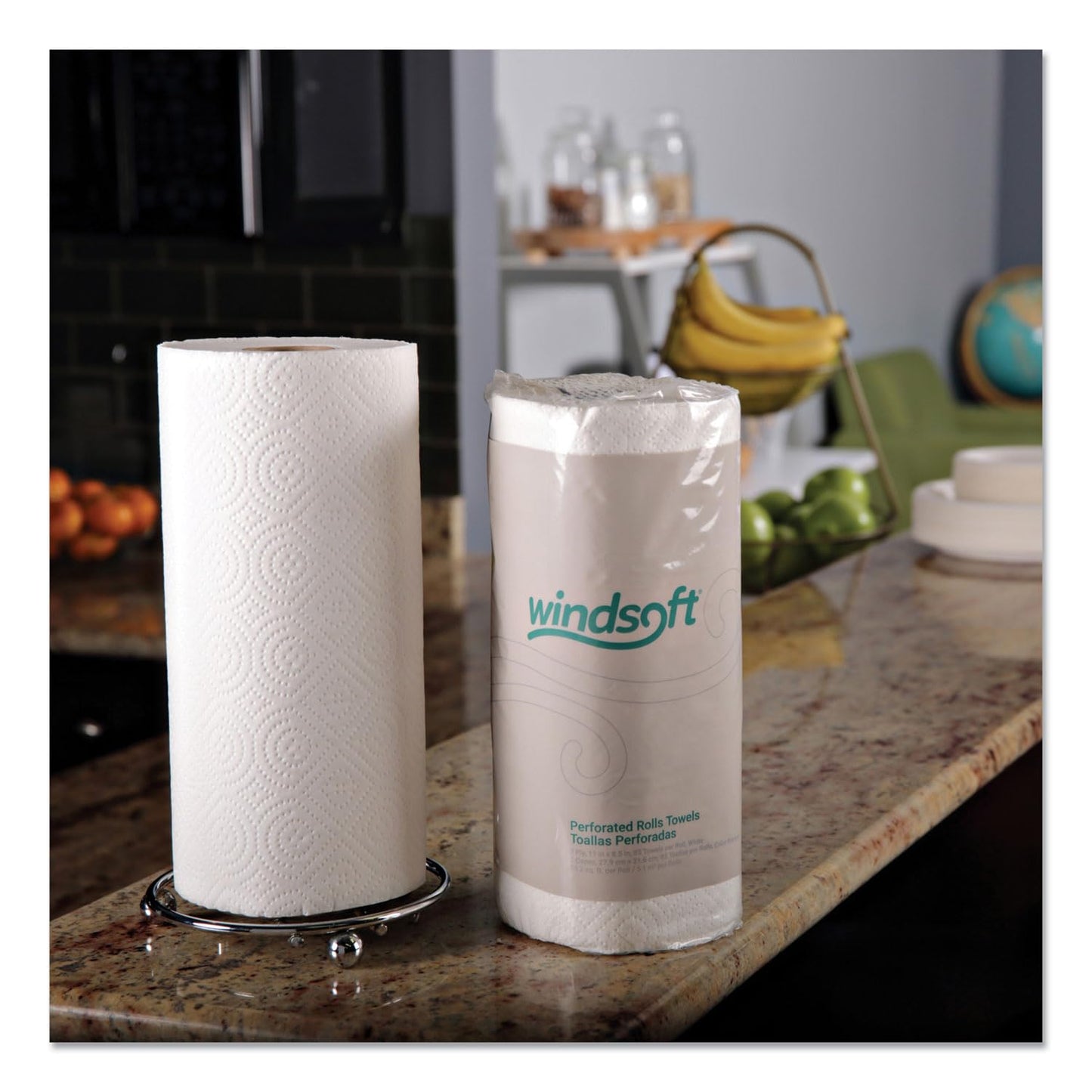 Windsoft Paper Towels, Bulk Pack of 30 Rolls, 85 Sheets Per Roll, Individually Wrapped, 2-Ply White Kitchen Towels, Embossed and For Enhanced