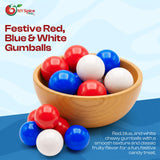 NY Spice Shop Red, White & Blue Gumballs - 1 Inch Large Gumballs For Gumball Machine - Gumball Vending Machine Refills Candy - 50 Pcs Double Bubble