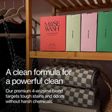 MUSEWASH Laundry Detergent Sheets | Enzyme-Powered, Vegan, Paraben-Free | Luxury Scents | Plastic-Free, Eco-Friendly, Travel-Friendly Packaging (50