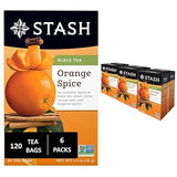 Stash Tea Orange Spice Black Tea - Caffeinated, Non-GMO Project Verified Premium Tea with No Artificial Ingredients, 20 Count (Pack of 6) - 120 Bags
