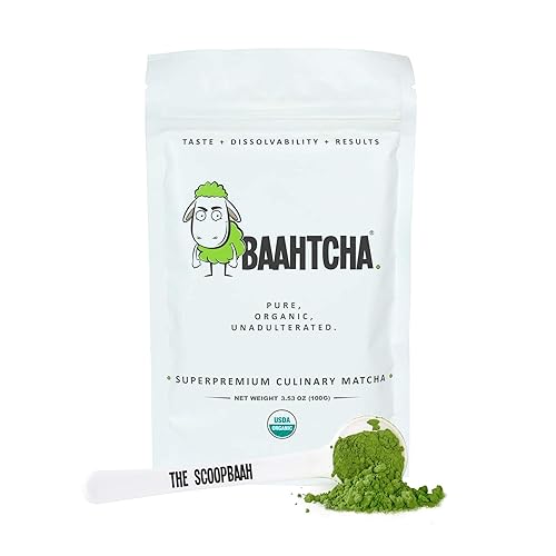 Baahtcha - USDA Organic Matcha Green Tea Powder - Premium Culinary Grade Natural Caffeine Energy Booster, Antioxidant, Kosher, Keto Friendly, Vegan