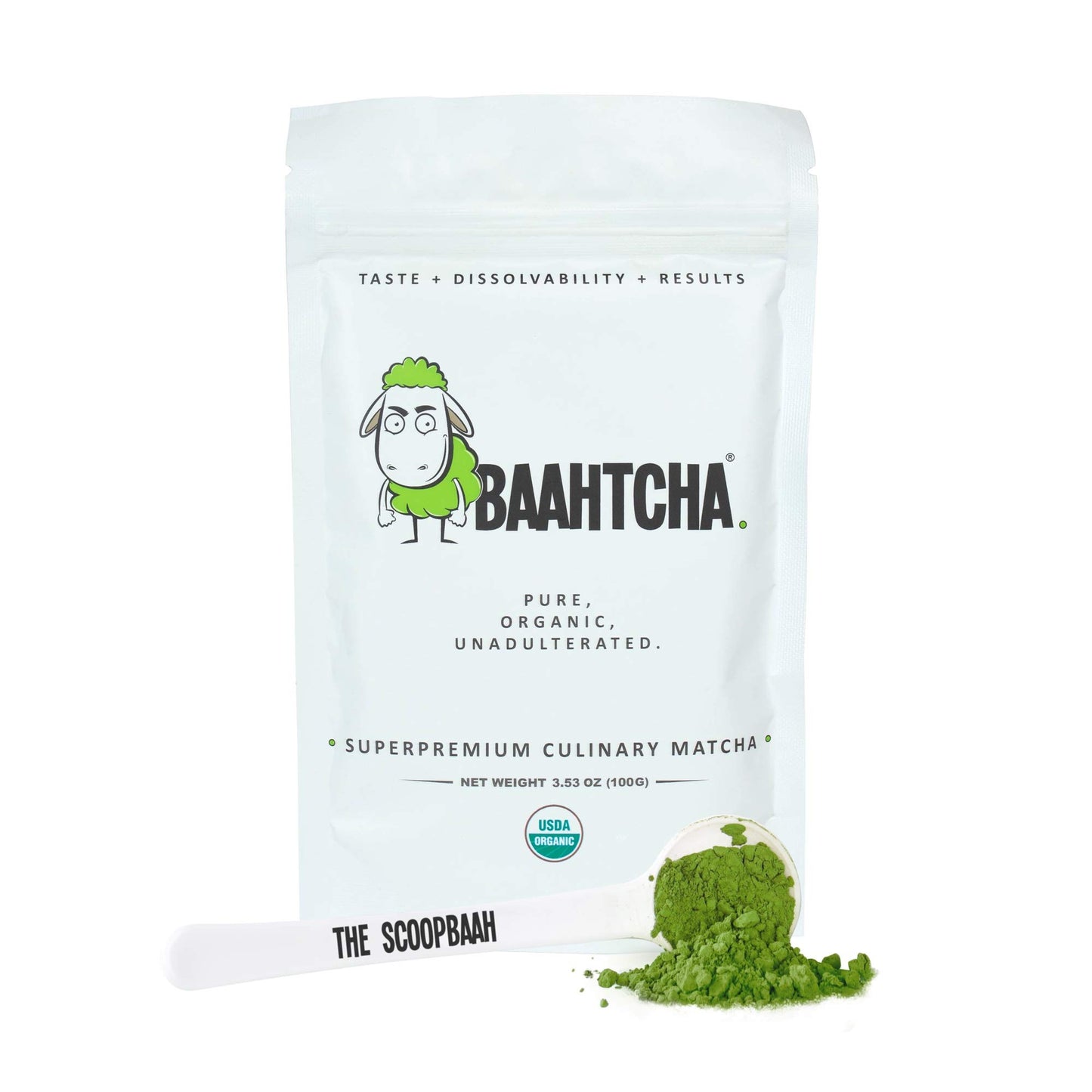 Baahtcha - USDA Organic Matcha Green Tea Powder - Premium Culinary Grade Natural Caffeine Energy Booster, Antioxidant, Kosher, Keto Friendly, Vegan