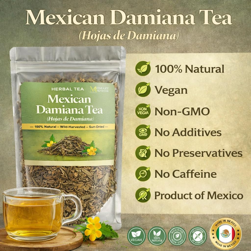 Mexican Damiana Tea - Hojas de Damiana (Turnera diffusa) - 100% Natural Herbal Tea | Wild-Harvested, Sun-Dried Premium Leaves | Authentic Mexican