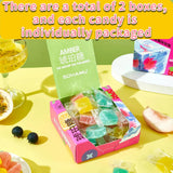 Japanese Kohakutou Amber Candy - 2 Pack (160g): Gluten-Free Edible Crystal Gems, Crispy Shell & Chewy Center | Assorted Fruit Flavors, ASMR Snack