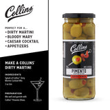 Collins Colossal Martini Pimento Olives | Premium Garnish for Cocktails, Martinis, and Salads, Snack Trays, Charcuterie, Cheese Plates, Condiment