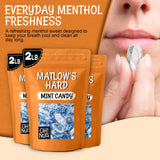 Matlow's Hard Mint Candy | Kosher Mint Candy - Individually Wrapped & Packed in 2 LB Resealable Bulk Bag | Great for Party, Office, Outing - Oh! Nuts