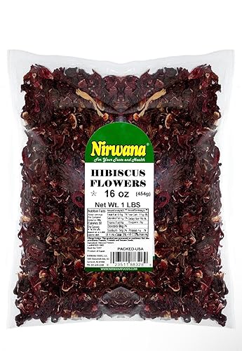 Premium Dried Hibiscus Flowers - Whole Flower Petals for Herbal Infusions, Loose Leaf Blends, and Culinary Use - Great with Dandelion Root, Raspberry