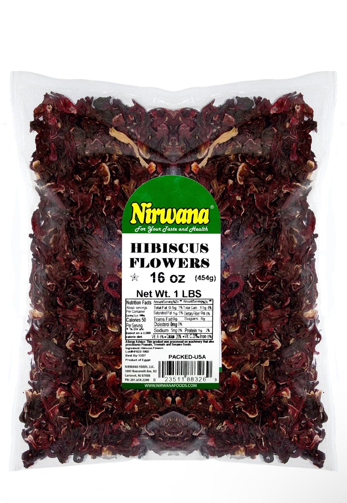 Premium Dried Hibiscus Flowers - Whole Flower Petals for Herbal Infusions, Loose Leaf Blends, and Culinary Use - Great with Dandelion Root, Raspberry