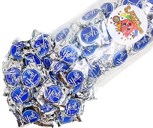 Grandys Candys Mini York Peppermint Patties- Bulk Candy- Super Saver (Individually Wrapped) 1 Pound