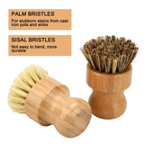 4 Piece Bamboo Dish Brush Set - Bamboo Dish Bottle Brush with Sisal, Dish Scrubber for Kitchen Cleaning Dishes, Pots, Pans