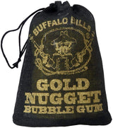 Buffalo Bills Gold Nugget Bubble Gum 15-Ct Boxes (15 black 2oz burlap bags of gold nugget gum)