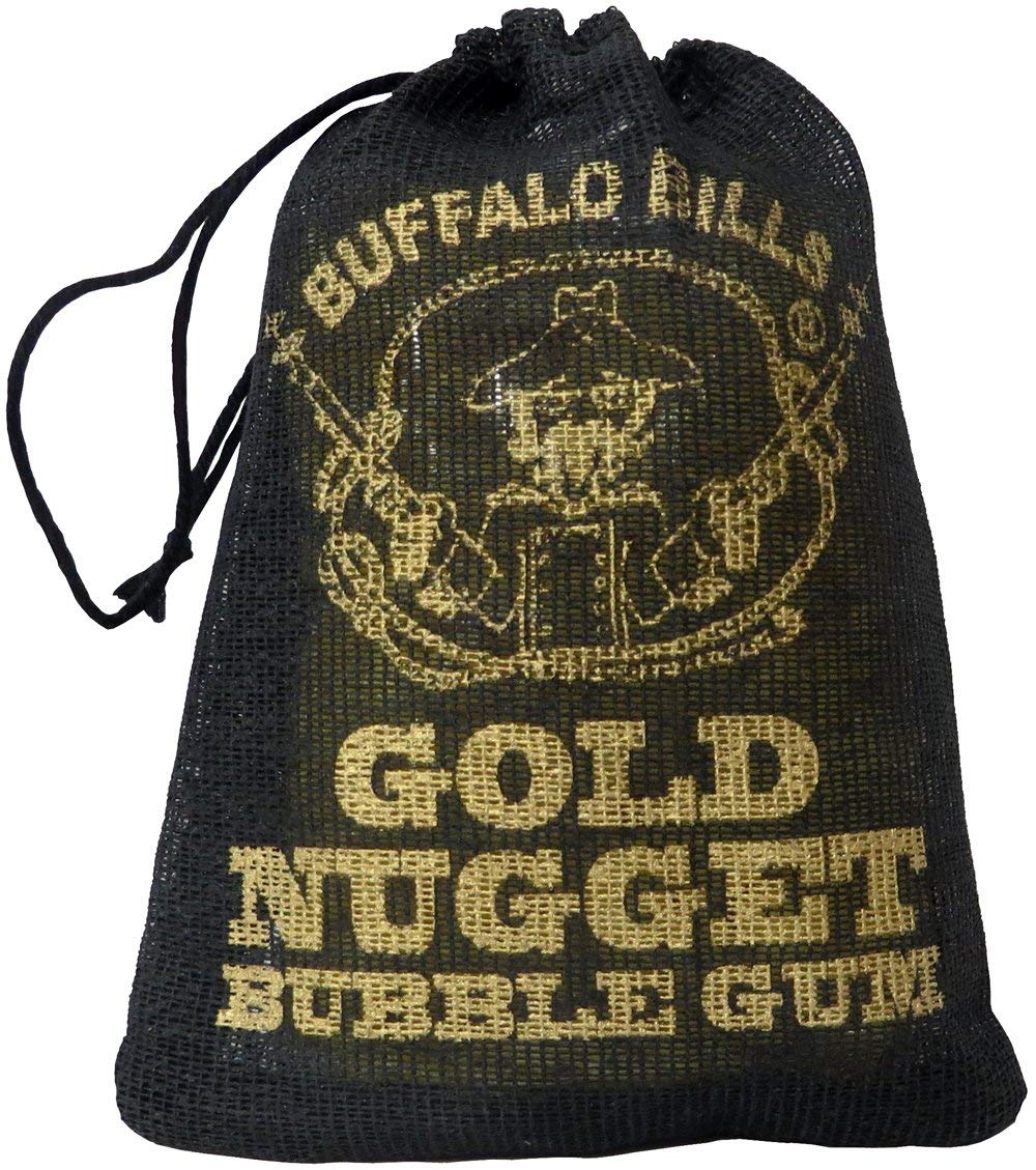 Buffalo Bills Gold Nugget Bubble Gum 15-Ct Boxes (15 black 2oz burlap bags of gold nugget gum)