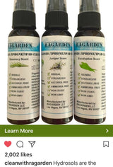 RAGARDEN Eyeglasses/iPhone/iPad Cleaner. Juniper Floral water. Bulk quantity (3) of 2oz Spray Bottles.