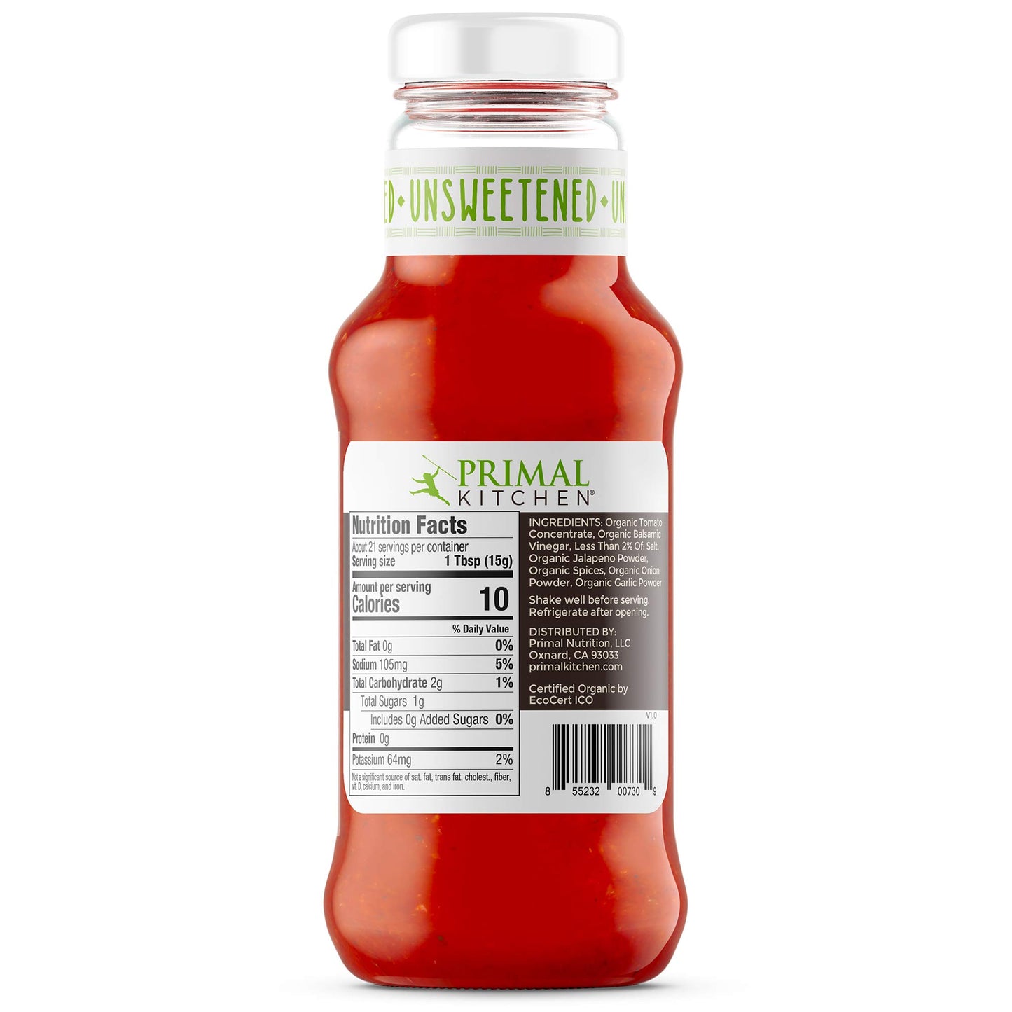 Primal Kitchen Organic Ketchup Variety Pack, Original Unsweetened and Spicy, No Cane Sugar or Corn Syrup, 11.3 Ounces, Pack of 2