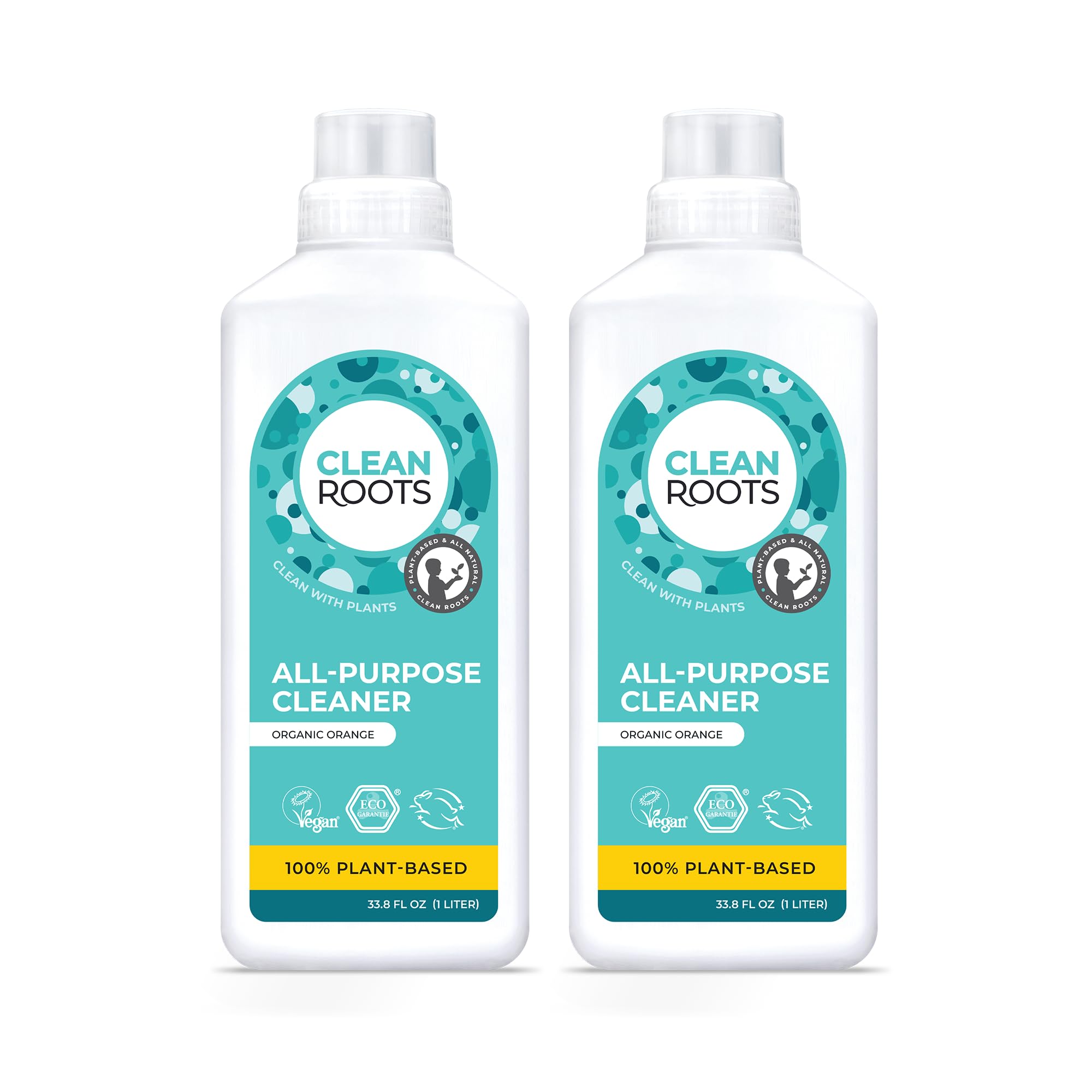 CLEAN ROOTS All-Purpose Cleaner - EcoGarantie Certified, 100% Plant-Based Formula, Made with Organic Ingredients, Scented with Organic Orange