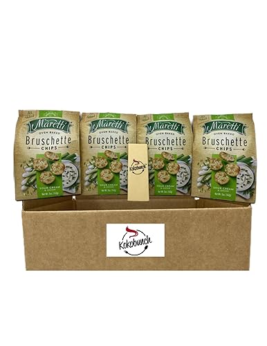 All Natural Bruschette Bruschetta Vegan Cracker Bruschettini Chips 4 PACK (5oz, Sour Cream And Onion)