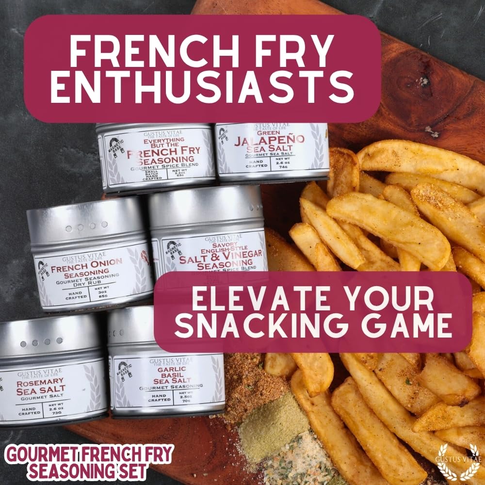 Gourmet French Fry Seasoning Set - Six Pack | Oprah's Favorite Thing 2024 | Authentic Small Batch Seasoning Mixes | 6 Gourmet All Natural Spice Blends