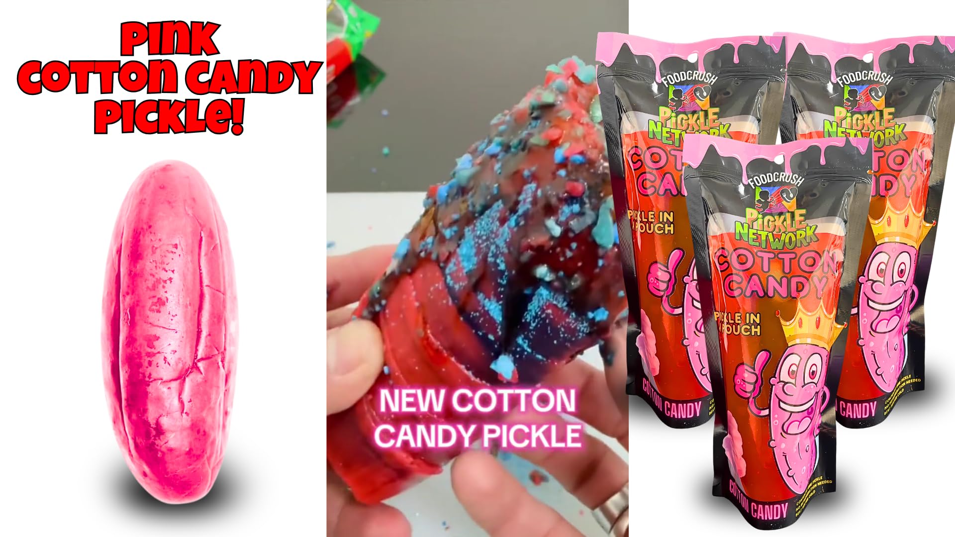Cotton Candy Pickle Kit (PINK)-Tiktok Candy Gift Pouch (13 Pcs)-Gifts For Teens, Kids From Tiktok w Fruit Roll ups, skwinkles salsagheti Mexican candy