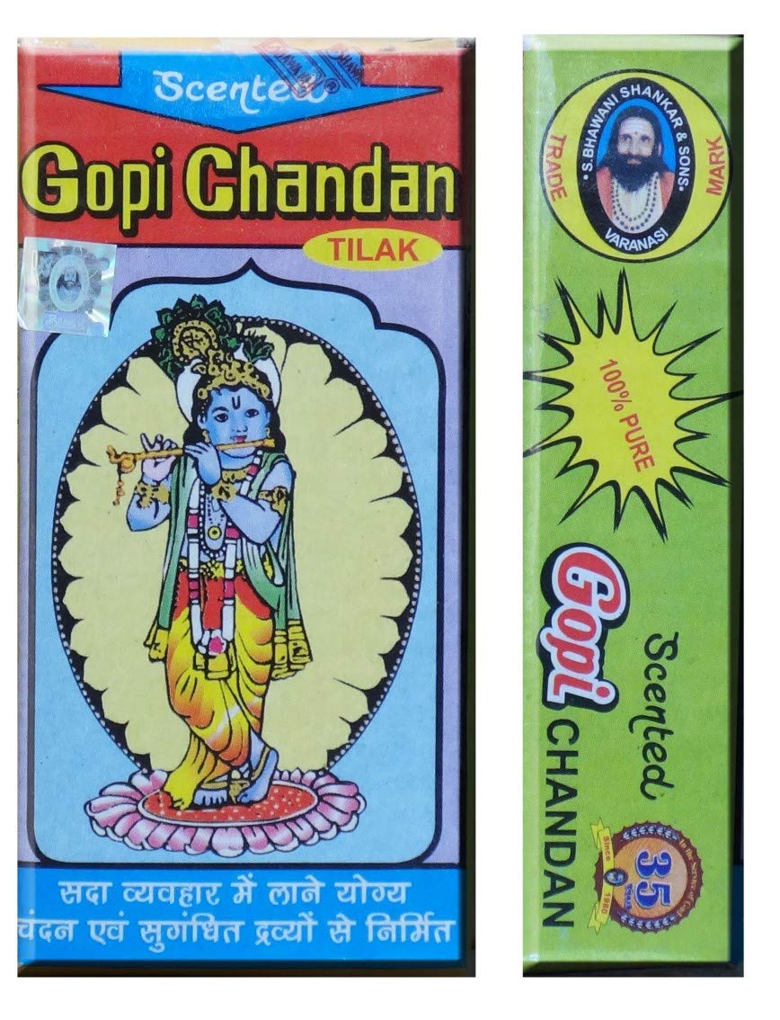 VRINDAVANBAZAAR.COM Gopi Chandan Tilak Powder Stick (Set-Small,Large,ROLL & Tilak)