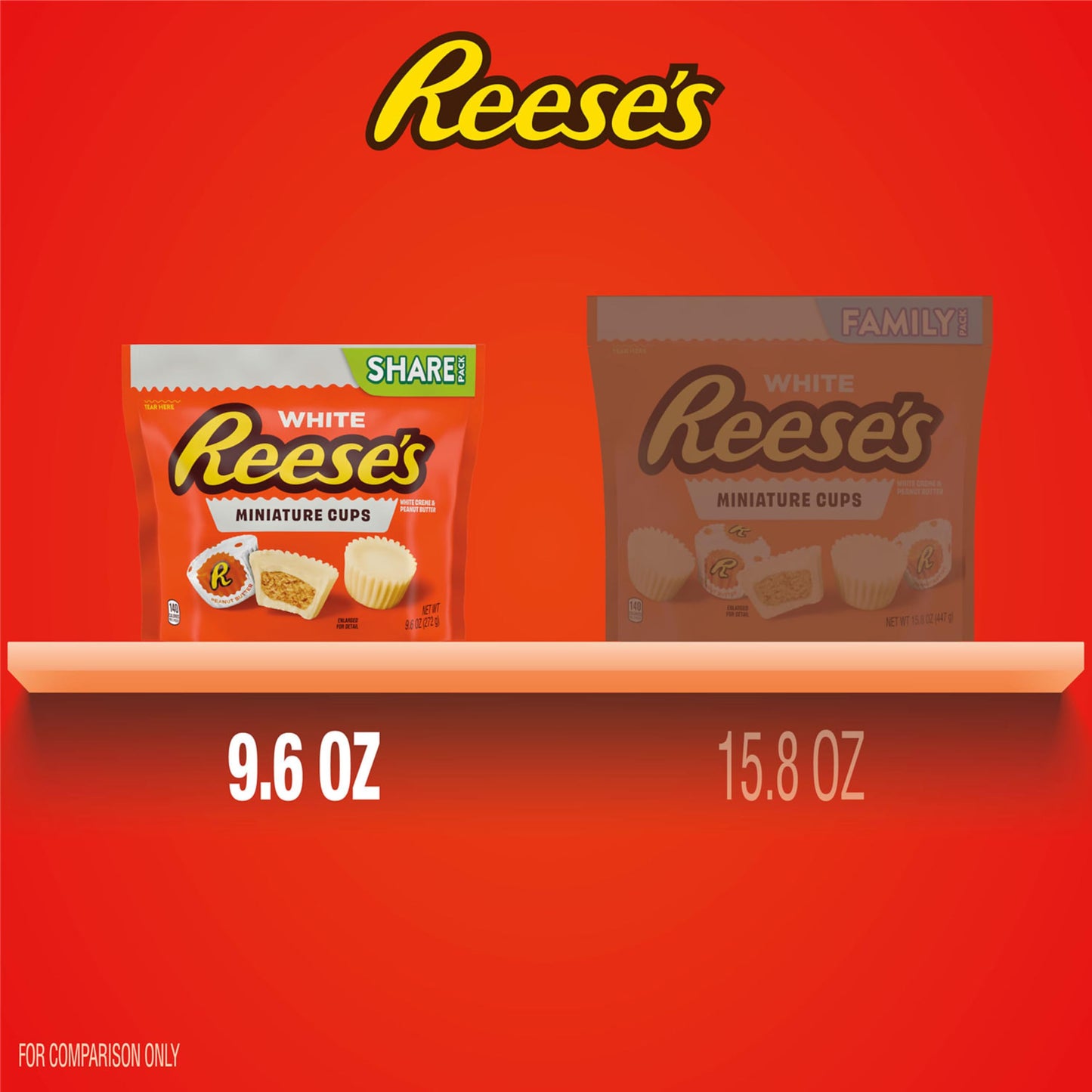 REESE'S Miniatures White Creme Peanut Butter Cups, Candy Share Pack, 9.6 oz