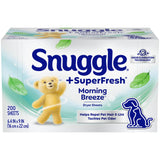 Snuggle SuperFresh Fabric Softener Dryer Sheets, 200 Count, Morning Breeze, Long-Lasting Fresh & Clean Scent, Tackles Pet Odor, Helps Repel Pet Hair