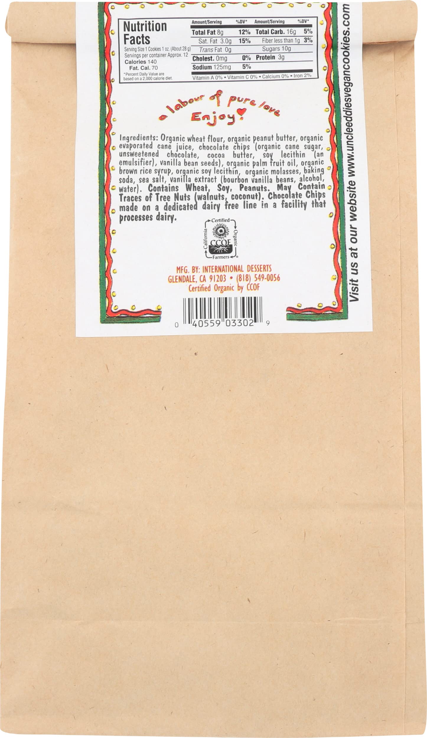 Uncle Eddies Vegan Peanut Butter Chocolate Chip