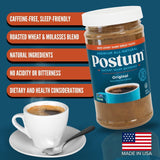 Postum Coffee Substitute Original (6x8oz) | Coffee Alternative Caffeine Free with Roasted Wheat Bran & Molasses | Natural, Non-GMO, Vegan Coffee