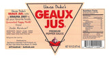 Unca Duke’s Geaux Jus® Premium Pepper Sauce, 16 oz - Classic Southern Pepper Vinegar Condiment for Seafood, BBQ, Cocktails & Everyday Use