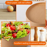 Gabotrie 50 Pack Large Paper Bowls with Lids, 36 Oz Kraft Round Paper Bowl, Disposable Salad Bowl with Lids, Disposable Soup Bowl Take Out Containers