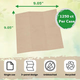 1250ct Brown Organic Unbleached Z-Fold Paper Towels | 100% Post-Consumer Waste, Sustainable Multifold Towels Bulk | Commercial Tri-Fold Recycled Paper