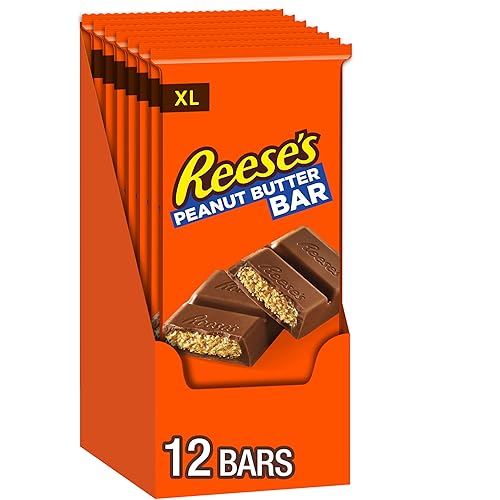 REESE'S Milk Chocolate Peanut Butter XL, Candy Bars, 4.25 oz (12 Count, 12 Pieces)