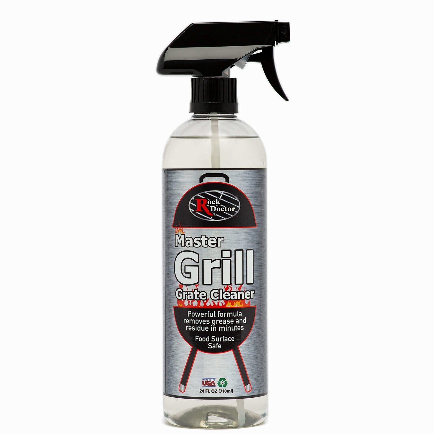 Rock Doctor Master Grill Grate Cleaner, 24 oz. Cleaning Spray for Drip Pans, Oven Grates, Smokers, and Components, Non-Abrasive Liquid Solution