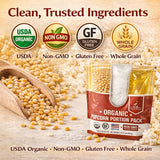 Great River Milling Organic Popcorn Portion Pack, 8 oz Pre-Measured Bags (24 Count) - Non-GMO, Gluten Free Popcorn Kernels, Made in USA - 8 oz
