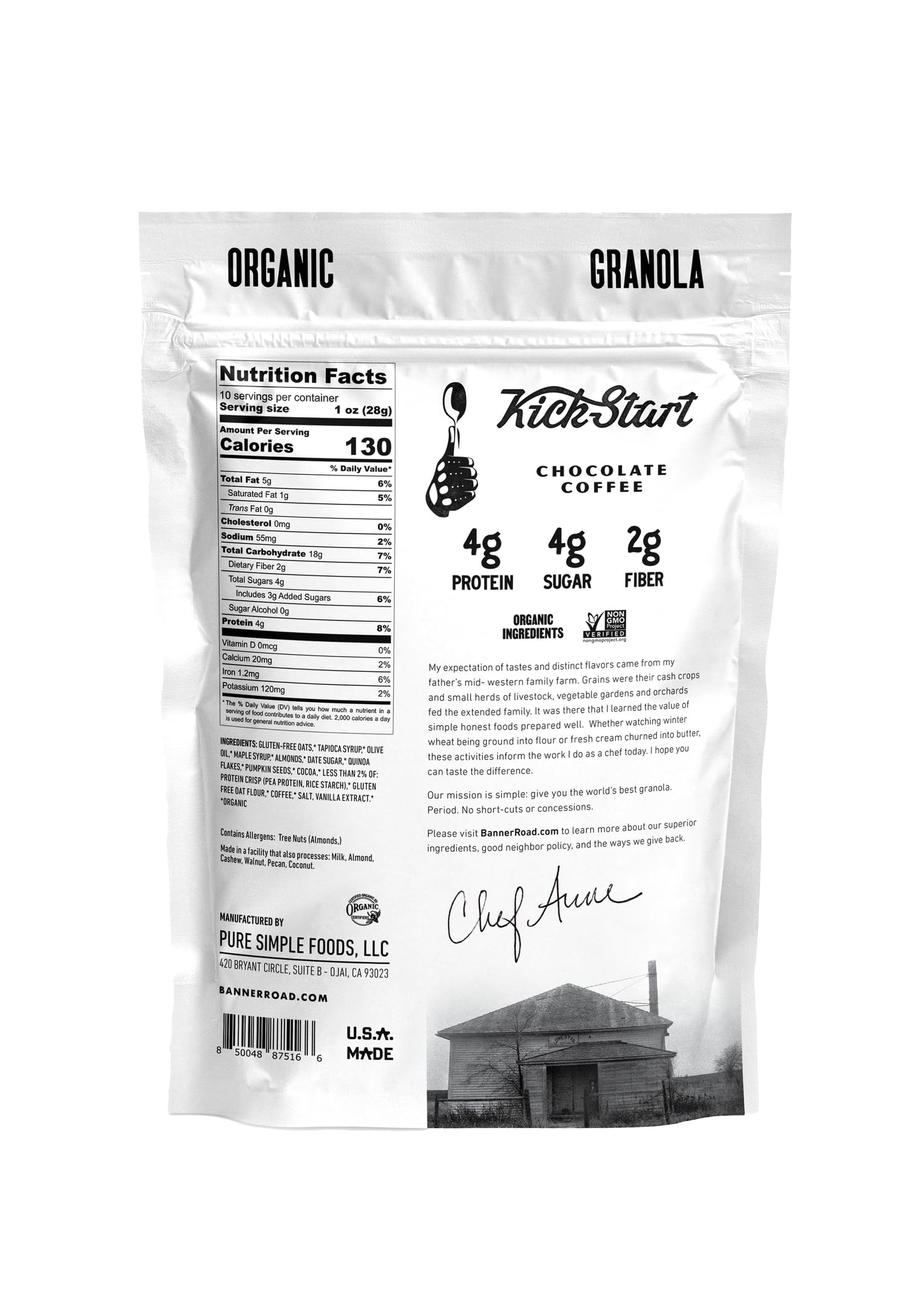 Banner Road Baking Co. Organic Kick Start Granola, 10 OZ