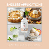 Dolce Flav Natural White Peach Extract 2 oz - Kosher, Sugar-Free, Concentrated Sweet White Peach Flavoring for Beverages, Desserts & Baking, Includes