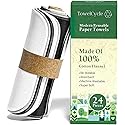 TOWELCYCLE Reusable Paper Towels (24 Pack) - 100% Cotton Hand Towels for Kitchen - Zero Waste Cleaning Cloths - Washable Paper Towels - Reusable