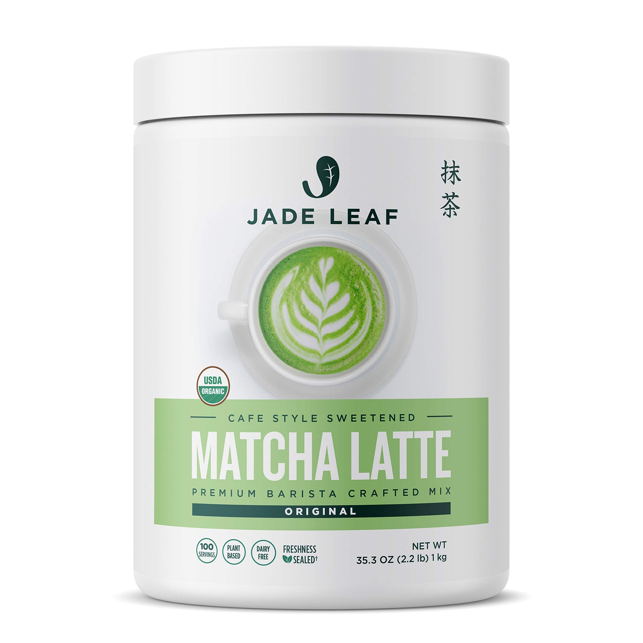 Jade Leaf Matcha Organic Matcha Latte Mix - Bulk Value Size - Lightly Sweet Japanese Matcha Green Tea Powder with Organic Cane Sugar for Café Style