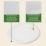 Klex Compostable 10" Sugarcane Plates (125-Pack) Disposable Eco-Friendly Biodegradable Sugarcane Bagasse Plate, Round, 10 Inch, 125 Count